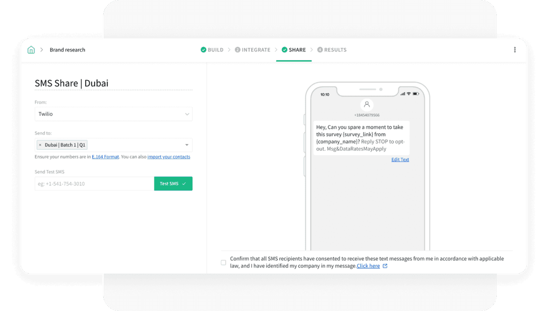 SMS survey sharing SMS survey sharing