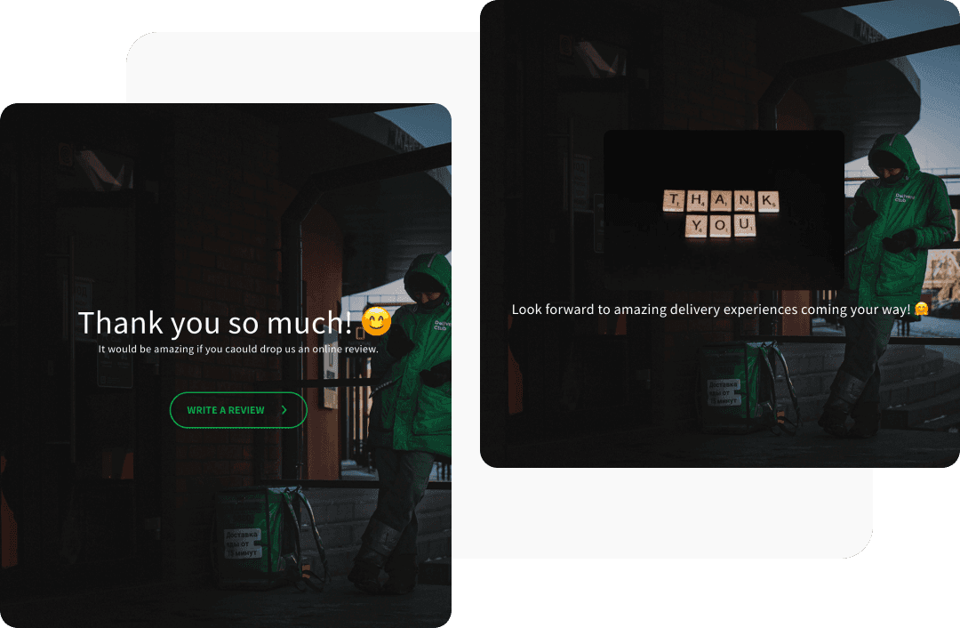Adaptive thank-you screens Adaptive thank-you screens